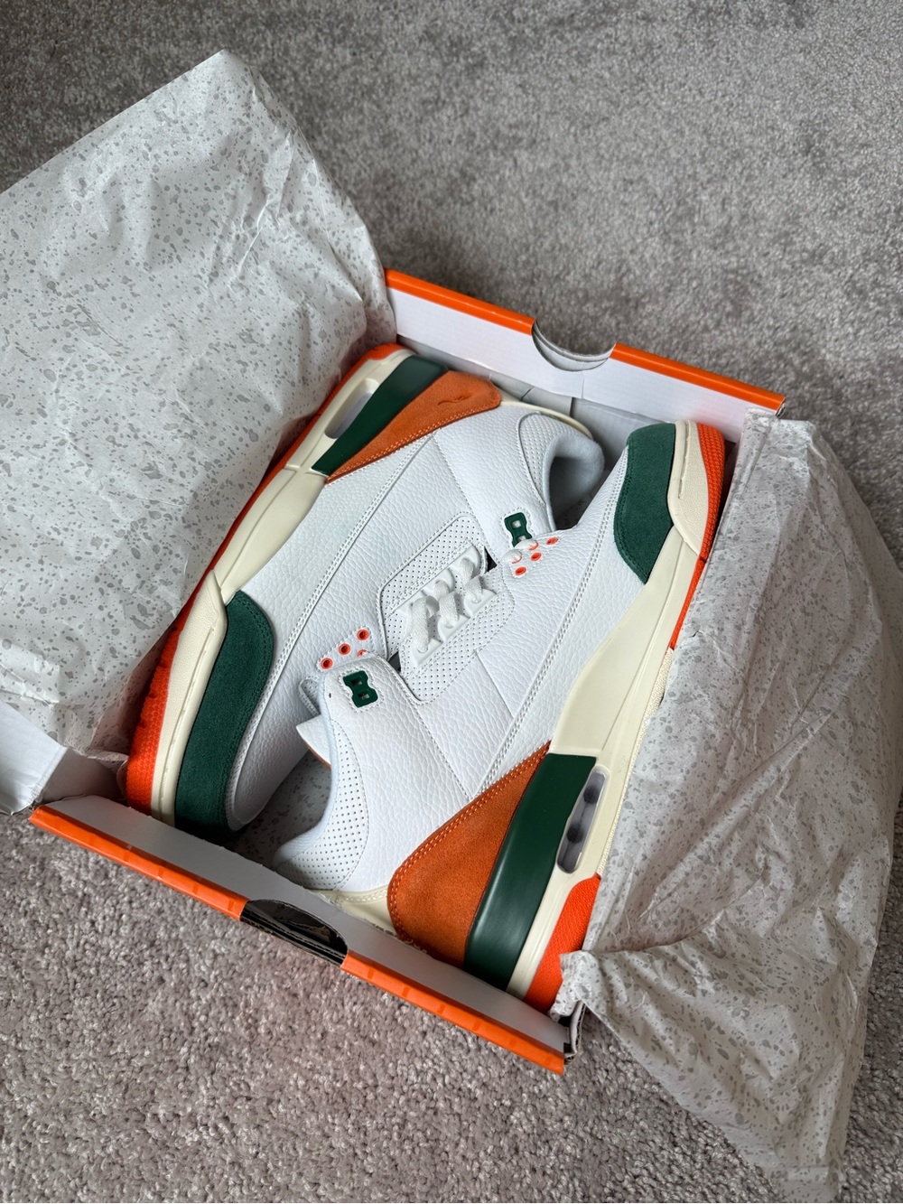 Nike Air Jordan 3 Retro SE Solefly Miami Beige Orange Green Sneakers Men’s 11 - Picture 2 of 15